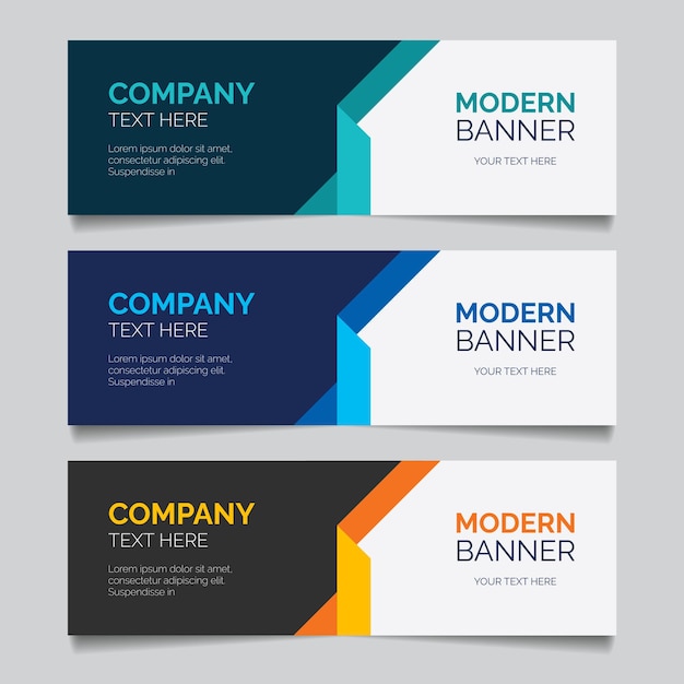 Banner abstract design templates for simple ads are very easy to use for companies or business