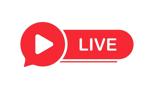 Banner Live Flat red live broadcast Vector illustration