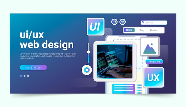 Banner med gradient UI/UX-design