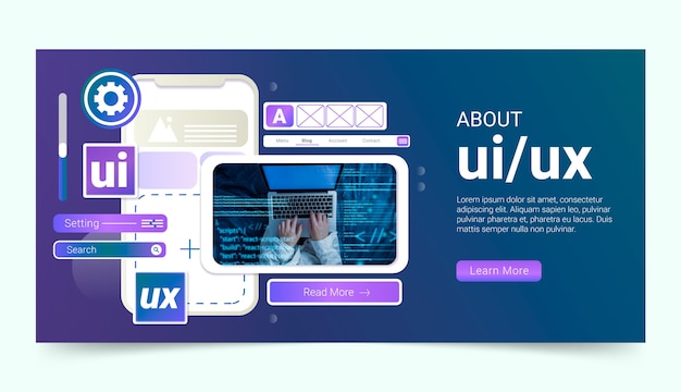 Banner med gradient UI/UX-design