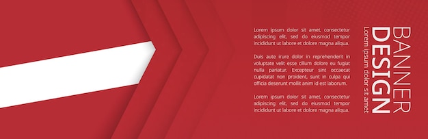 Banner template with flag of Latvia for advertising travel, business and other. Horizontal web banner design.