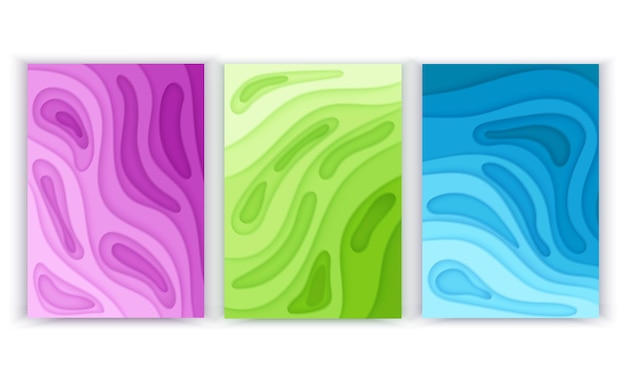 banners posters with abstract background and paper cut shapes design layout for business