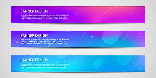 Banners with colorful geometric background