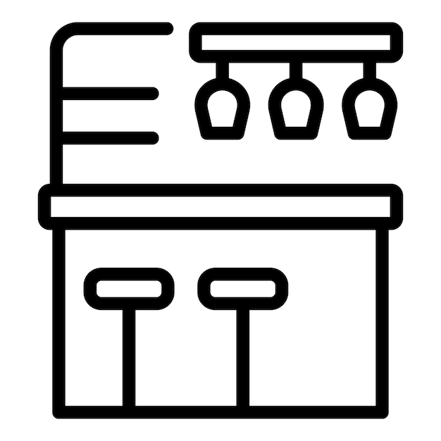 Bar counter icon Outline Bar counter vector icon for web design isolated on white background