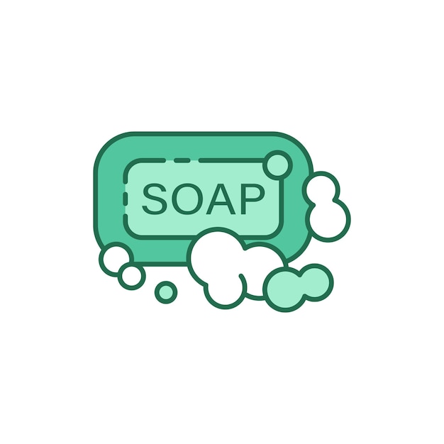 bar of soap with foam icon in flat style cosmetic product for hygienic vector illustration on isolated background toiletries sign business concept