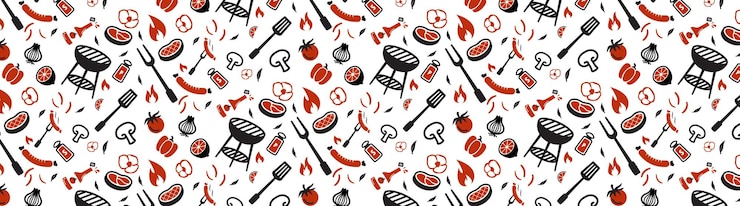 Vektor barbeque icon seamless pattern background barbecue wallpaper bbq cute repeat retro style