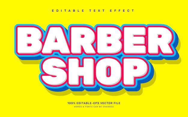 Barber shop editable text effect template