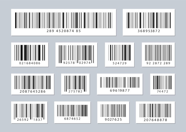 Barcode labels set Code sticker Industrial barcodes