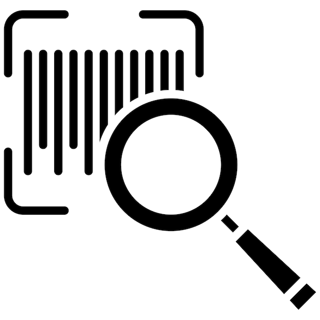 Barcode Search Vector Illustration Style