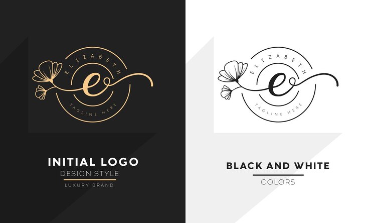 Vektör baş harf e logo çiçek el yazısı logo tasarımı vektör logo kadınlar için güzellik salonu masaj kozmetik veya spa markası