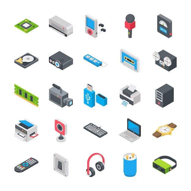 Basic Electronic Devices Icons