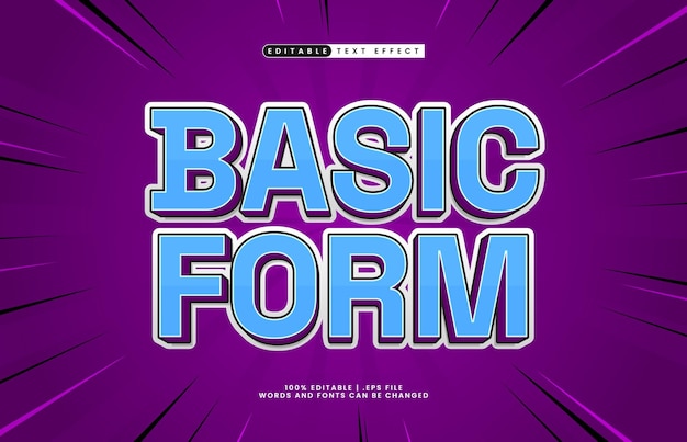 basic form editable text effect