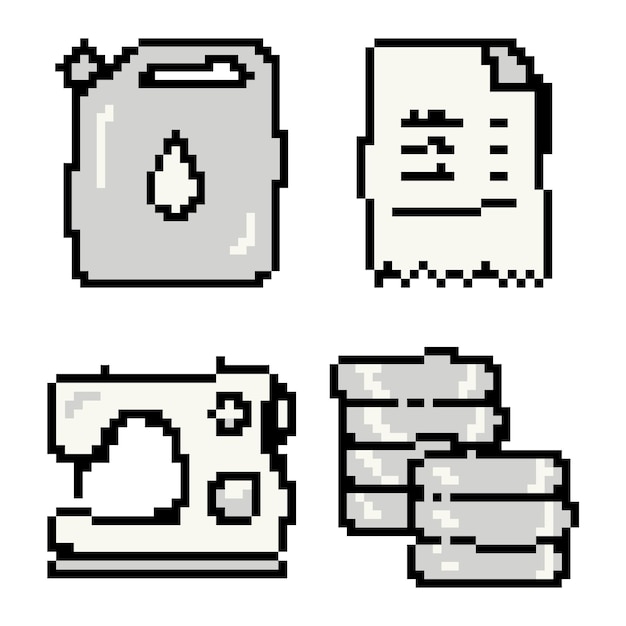 Basic Pixel Icons Halftone Lifestyle
