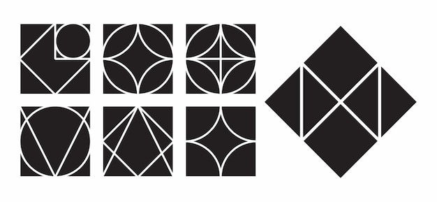 Basic shape for element design vector set Editable icon for graphic design