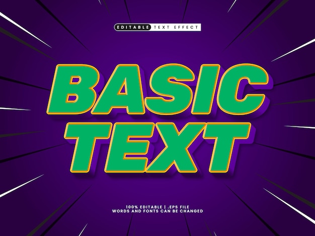 basic text editable text effect in simple and modern text style
