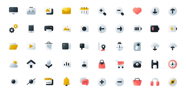 Basic User Interface Icon Theme in Gradient Style