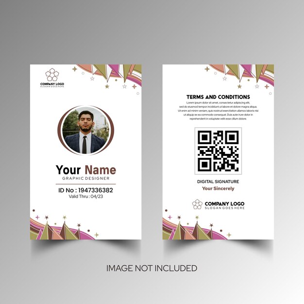 Basit design mockup isim ve kimlik kartı 10