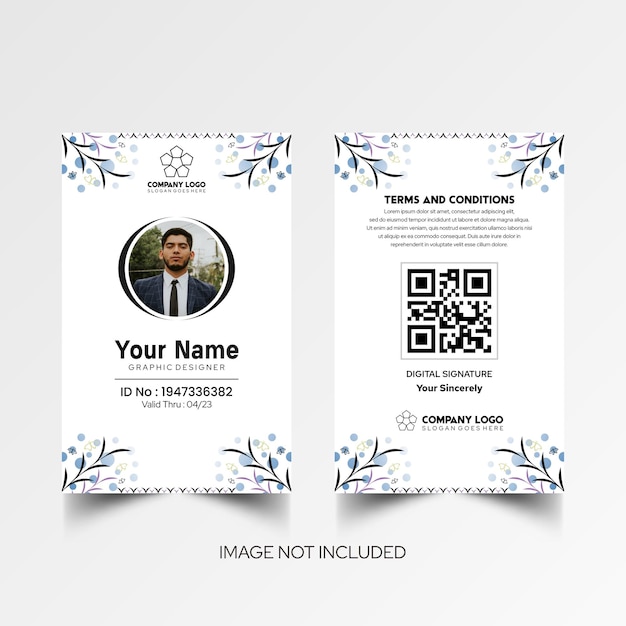 Basit design mockup isim ve kimlik kartı 7
