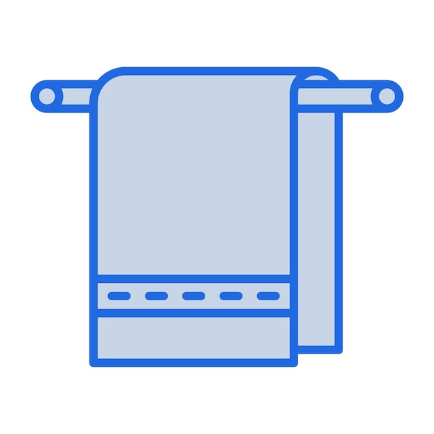 Bath Towel Blue Tone Illustration