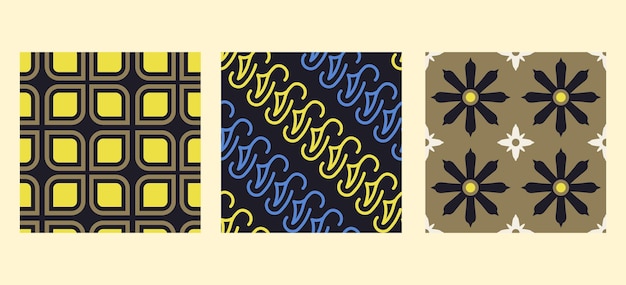 BATIK PATTERN SET. SIMPLE BATIK DESIGN