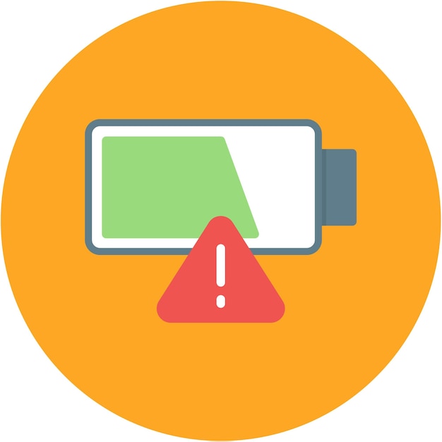 battery alert icon vector image can be used for battery and power