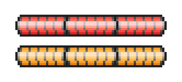 battery pixelated game interface set pixelated battery icons for a game interface