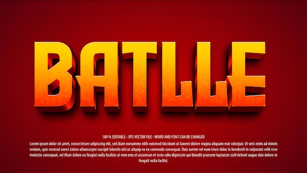 Battle games 3d style editable text effect