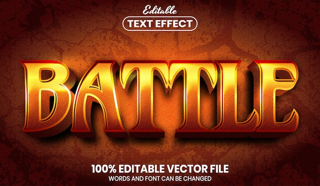 Battle text, font style editable text effect