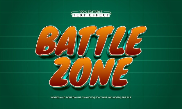 battle zone editable text effect with a play and game text style
