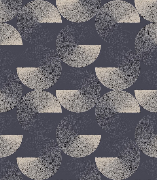 bauhaus design graphic circles seamless pattern trend vector dot work abstract background endless abstraction 50s 60s 70s retro styled textile print repetitive wallpaper half tone art illustration