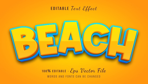 beach 3d text effect design
