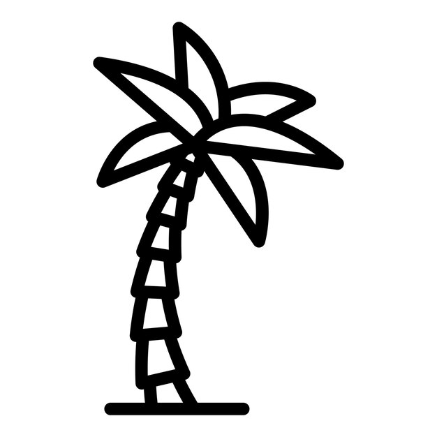 beach palm tree icon outline beach palm tree vector icon for web design isolated on white background