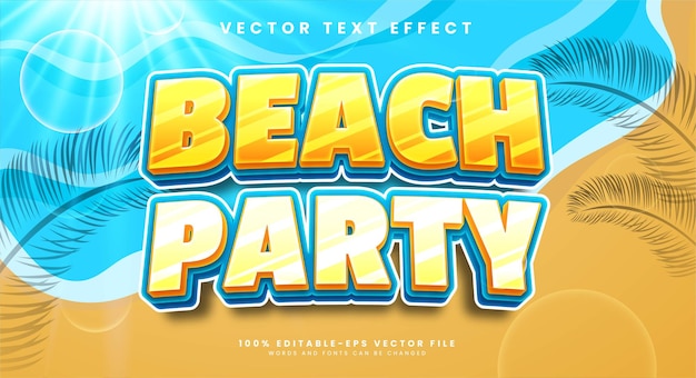 Beach Party editable text effect suitable to celebrate the summer event