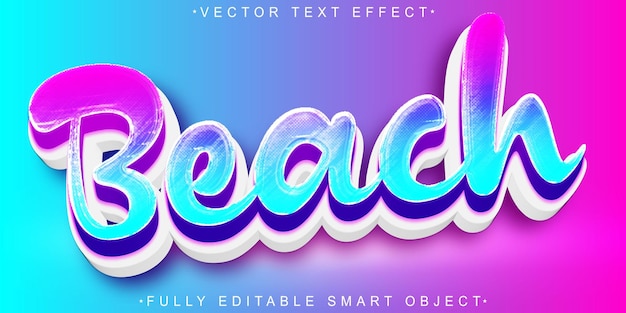 beach vector fully editable smart object text effect