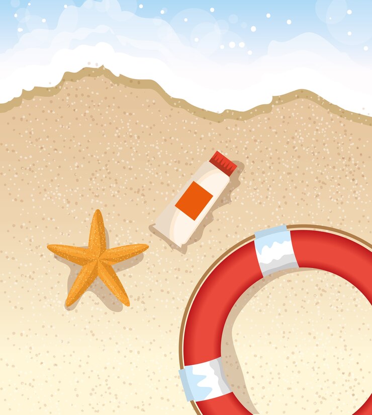 Vektör beach with summer holidays icons vector illustration design