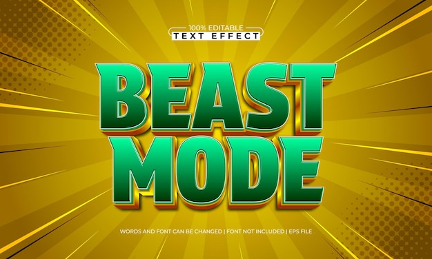 beast mode editable text effect with a super and strong text style
