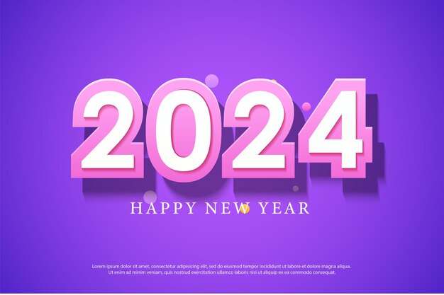 beautiful and subtle color concept for 2024 new year flyer 2024 number logo
