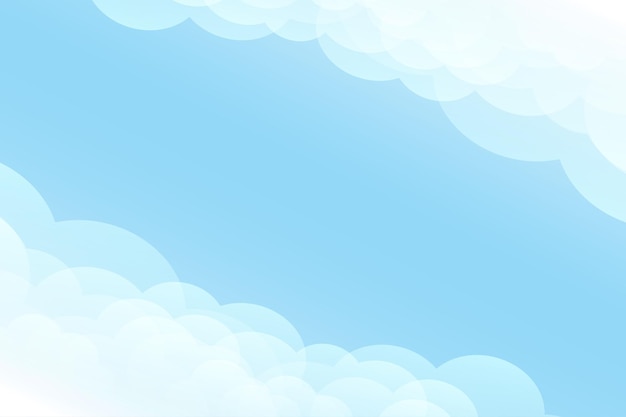 Beautiful Blue Sky with Fluffy Clouds