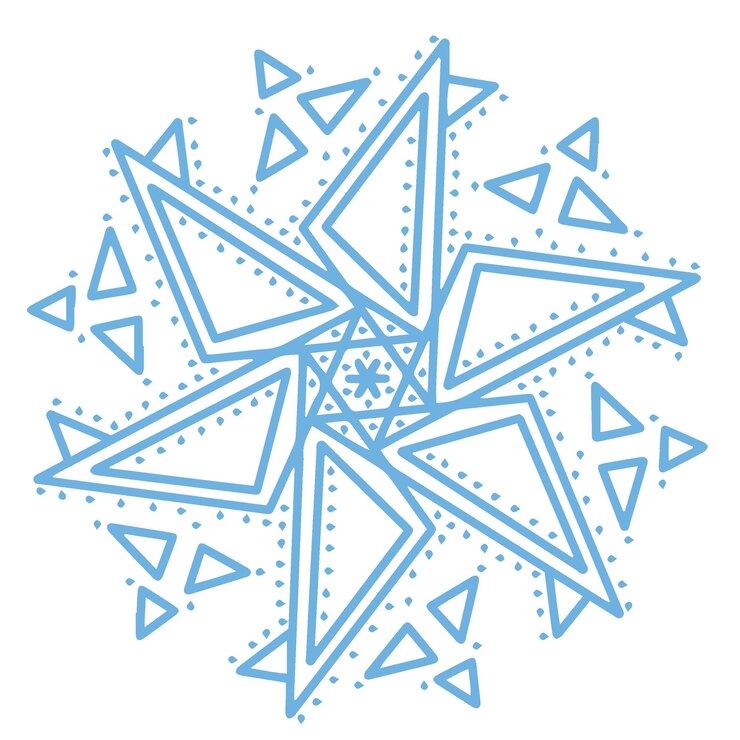 Beautiful Blue Snowflakes Frozen Silhouettes of Crystal Snowflakes Christmas Winter Decor