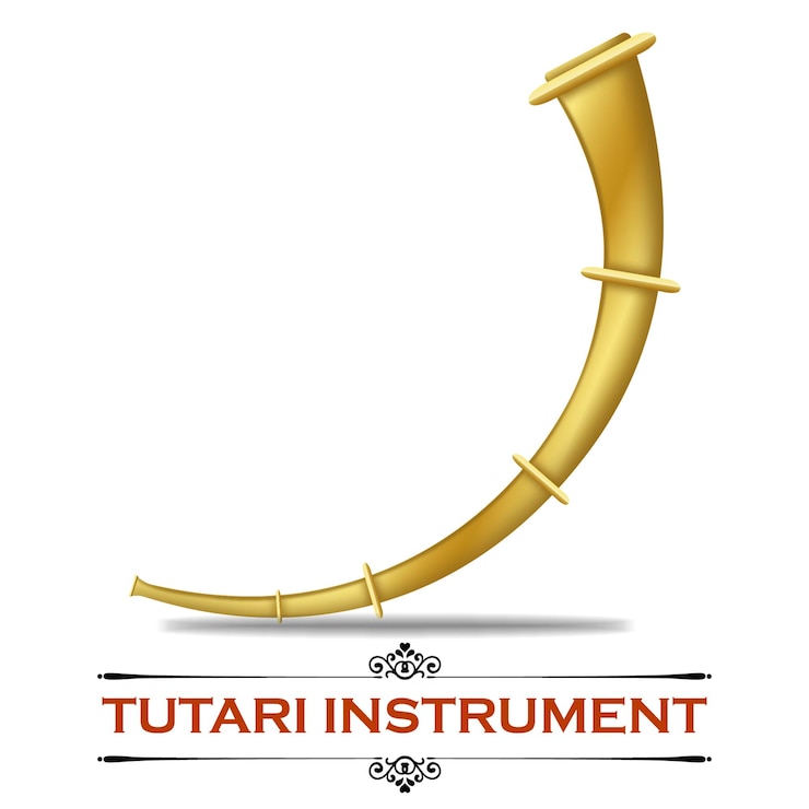 Vektör beautiful indian tutari instrment illustration