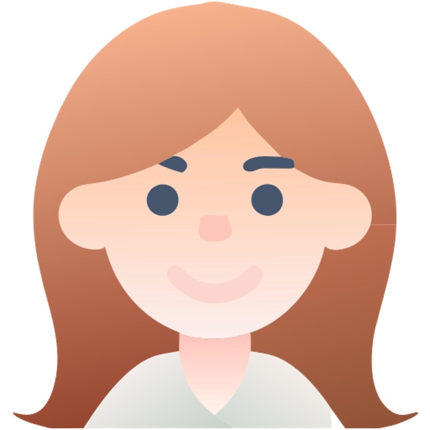 beautiful representation of a young lady long hair brown hair realistic a good smile 3d no glasses