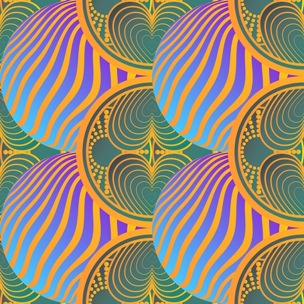 Beautiful seamless textured abstract background in blue green pink and yellow gold colors