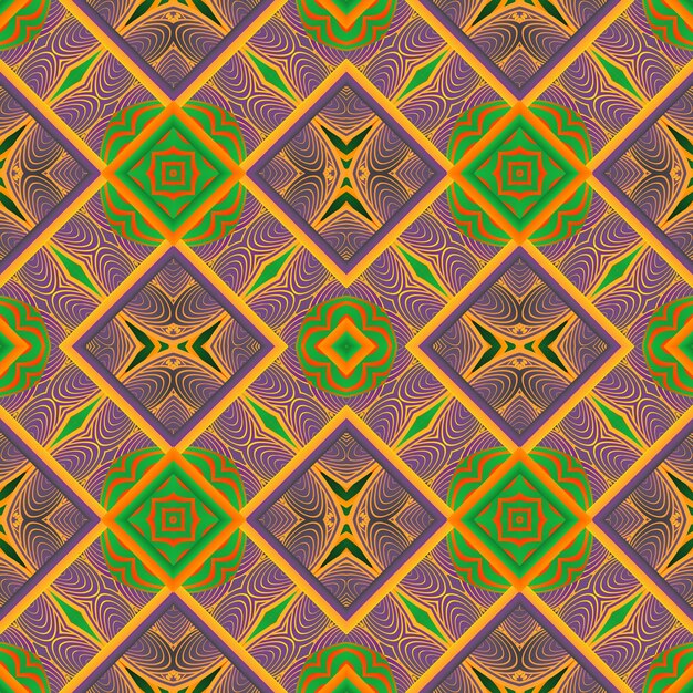 Beautiful seamless textured abstract background in green purple and yellow colors