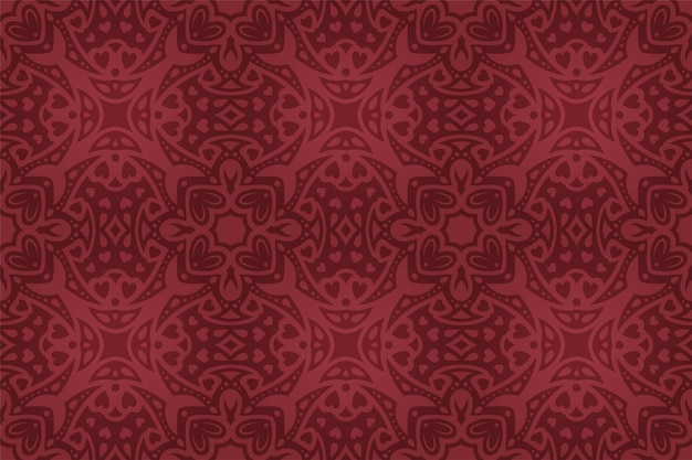 Beautiful vector illustration for saint valentines day with abstract colorful red tile seamless pattern