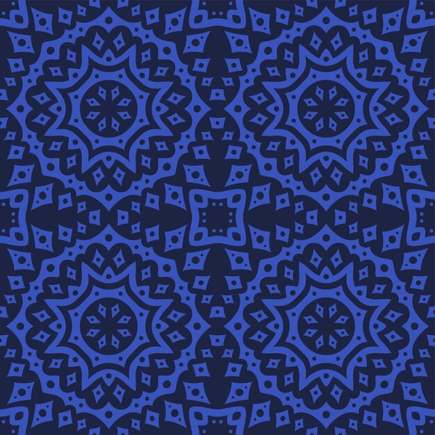 Beautiful vector illustration with abstract blue square seamless pattern