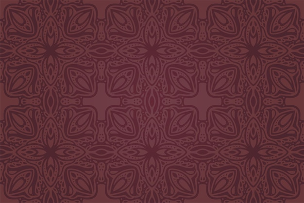 Beautiful vector web background with abstract colorful brown tribal seamless pattern