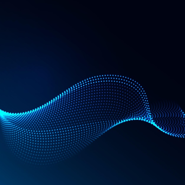 Beautiful wave shaped array of glowing dots.Abstract   design element.