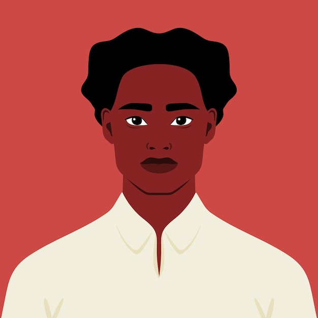 beautiful young african american man portrait avatar of a young african male vector illustration