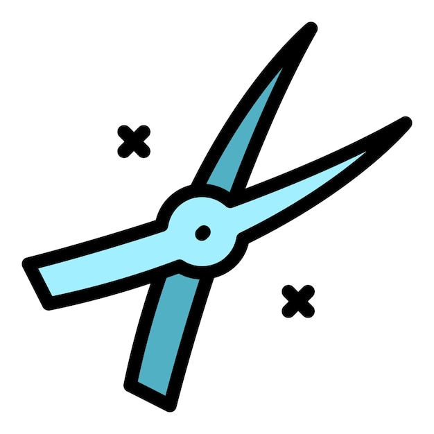 beauty scissors icon outline beauty scissors vector icon color flat isolated