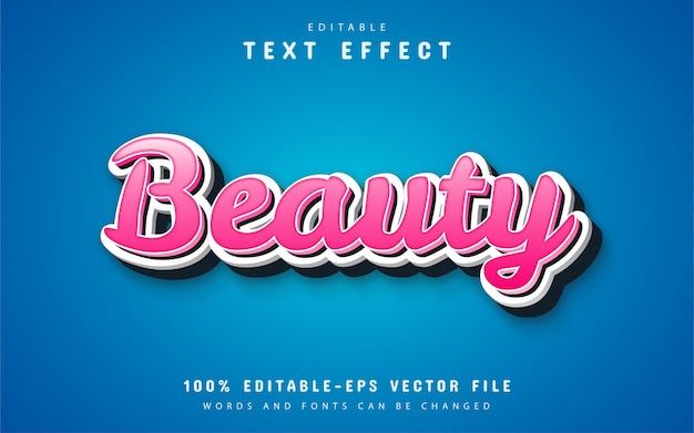 Beauty text effect cartoon style